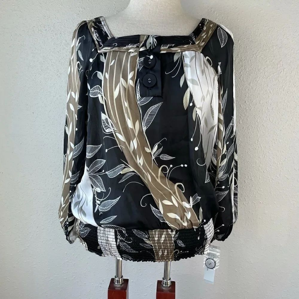 NWT Signature by Larry Levine Blouse Top Size M